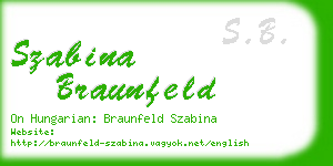 szabina braunfeld business card